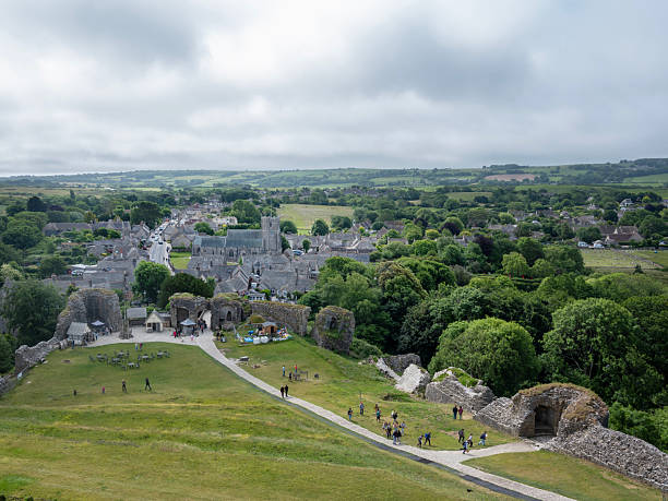 istock village of Corfe seen from Corfe Castle 2224887028
