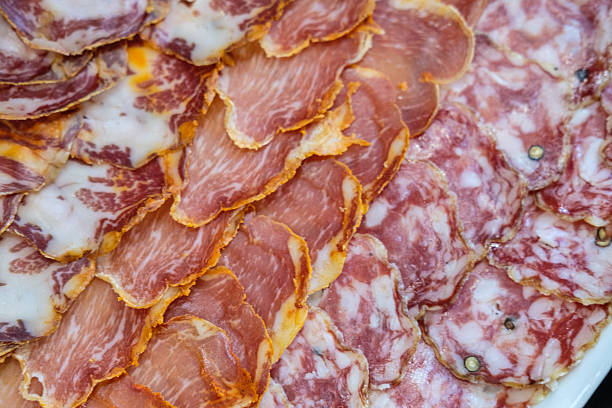 istock traditional iberian cured meats for tapas close up background 2224894278