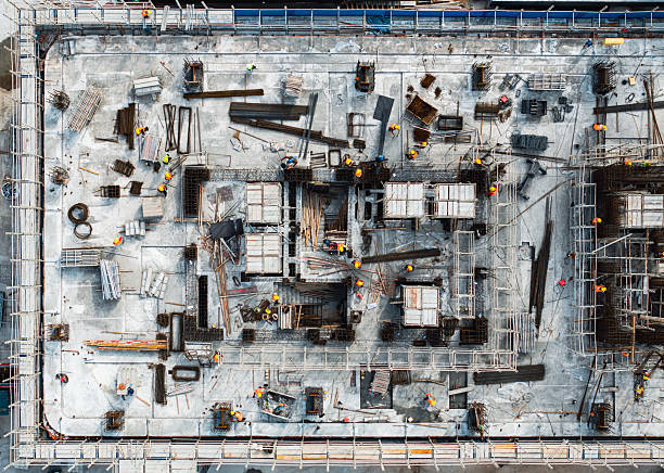 istock Drone Point View of Workers Working on Construction Site / Hangzhou, China 2224896648