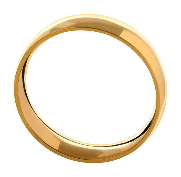 istock Beautiful golden wedding ring isolated on white 2224898326