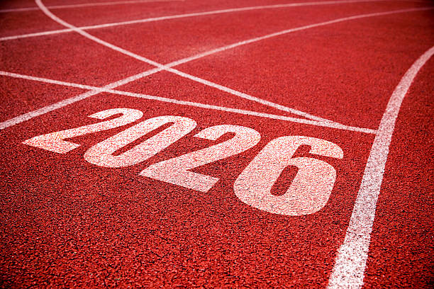 istock Running track with Number 2026 background 2224899236