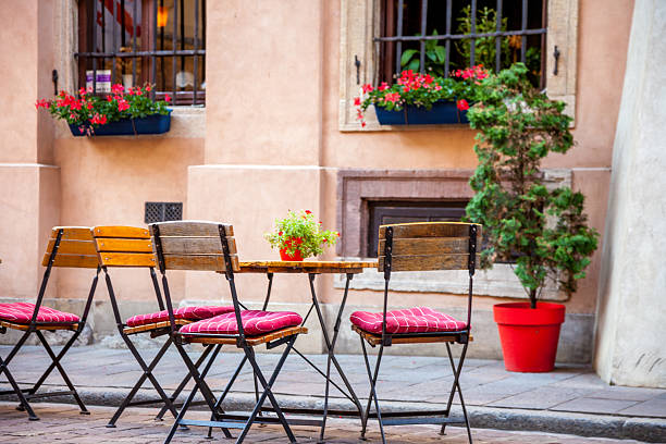 istock Outdoor Cafe Seating Chairs and tables 2224904546