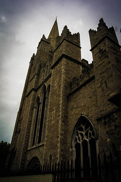 facade of saint patrick's cathedral in dublin in ireland