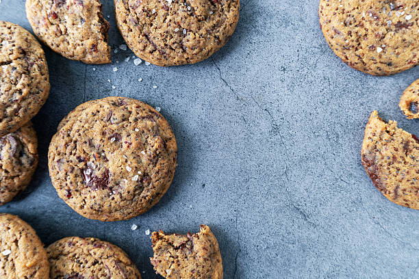 istock Perilla seeds chocolate chunk cookies on grey background. 2224909102