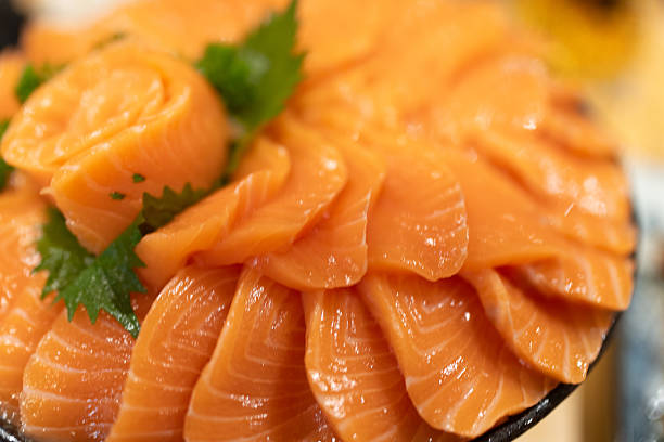 Japanese sashimi salmon fish meal.