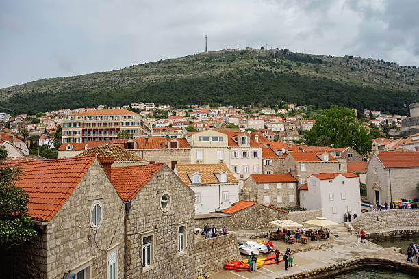 Dubrovnik, Croatia: panoramic of West Harbour and cityscape