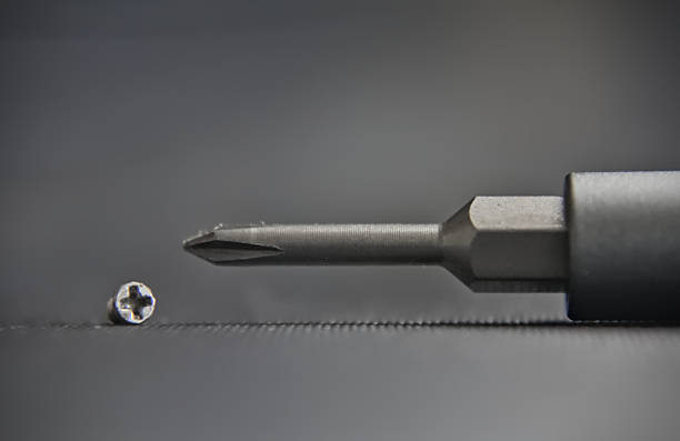 Phillips screwdriver with a small screw high details view