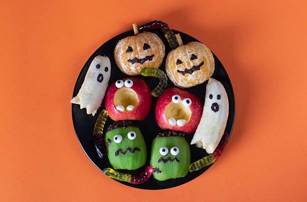 istock Fruit monsters and ghosts for a Halloween party 2224925306