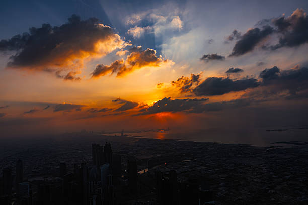 Dramatic sunset sky scene at Luxor, Egypt