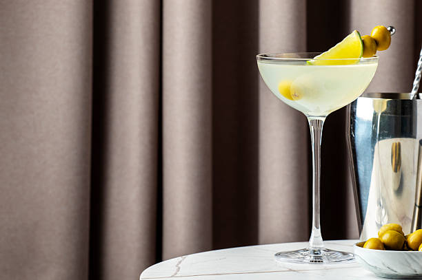 istock Savoring a refreshing Mexican Martini with tequila, lime juice, and olives on a stylish table 2224930179