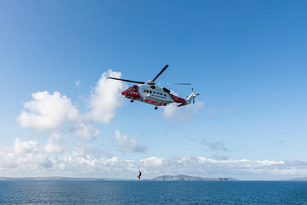 Emergency helicopter at work