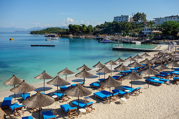 istock empty beach during spring season on Albanian riviera. Ksamil city. 2224930895