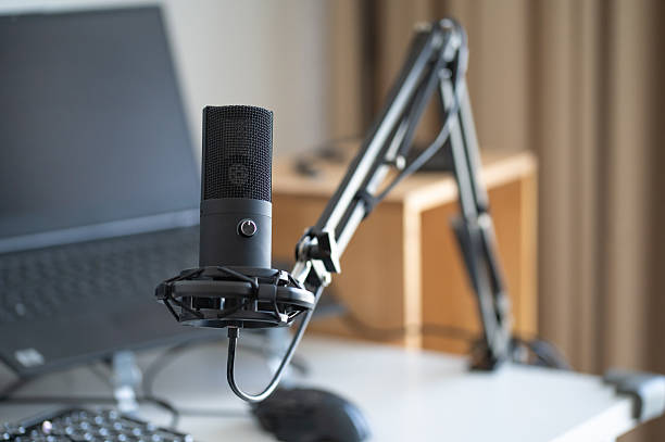 istock Stylish Microphone With Ergonomic Arm In A Cozy Workspace 2224933438