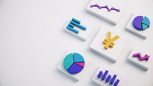 istock 3D Statistics Data Analysis Chart Graphic And Yen Sign on White Background 2224946283