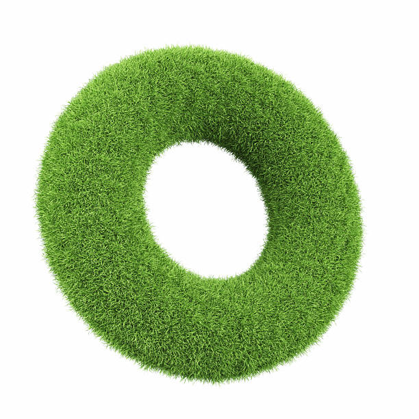 istock Torus Icon Made of Green Grass on Isolated White Background - Object Clipping Path 2224946879