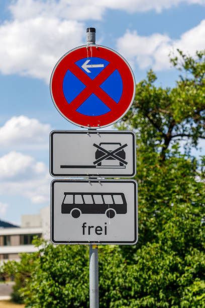 istock German Traffic Sign Assembly with Parking and Bus Regulations 2224946886