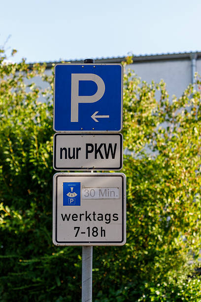 istock Three German Parking Signs for Cars with Time Restriction 2224947911