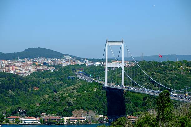istock General view of Istanbul's second Bosphorus Bridge, the Fatih Sultan Mehmet Bridge, with a view of the Bosphorus. 2224948734