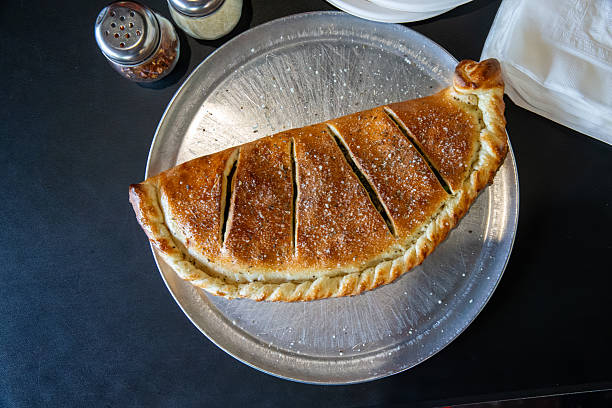 Plain Stromboli stuffed with cheese and tomato sauce
