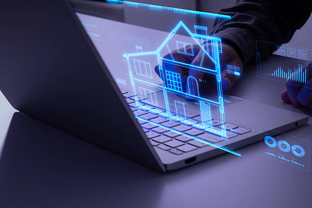 istock Blueprint of a house with technology icons. 2224955331
