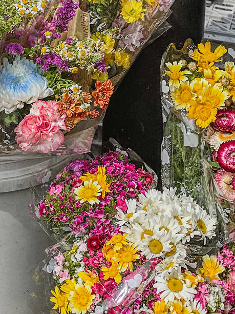 istock Colorful Cut-Flower Market Stall Display 2224970544