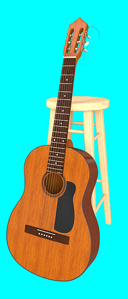 istock Classical Guitar Next to Wooden Chair 2224978930
