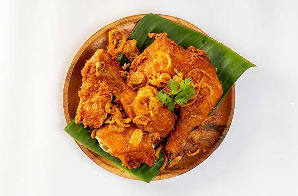 istock Hat Yai Fried Chicken, crispy fried chicken with fried on a white background. 2224982495