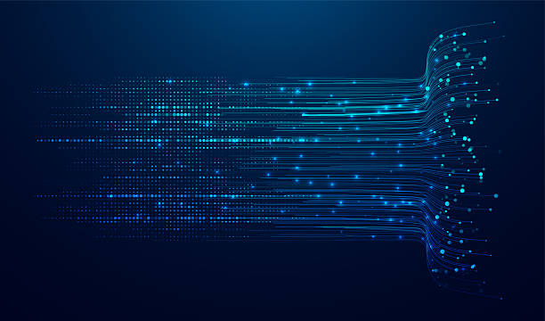 Abstract infographics visualization. Abstract infographics visualization. Big data code representation. Futuristic network or business analytics. Graphic concept for your design. flowing stock illustrations