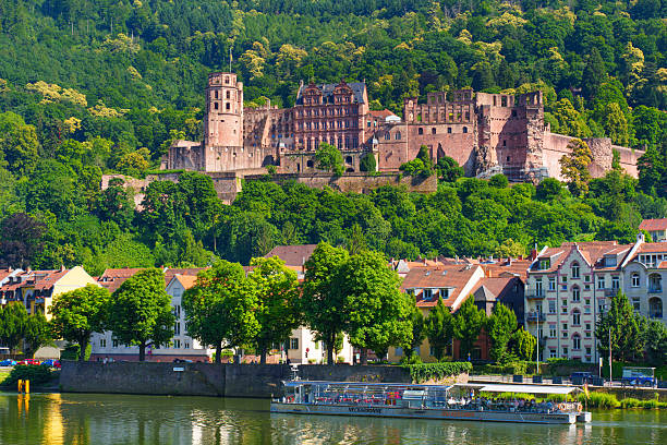 Historic Schloss Heidelberg Castle traditional German architecture in Heidelberg Germany. Photo taken in the morning