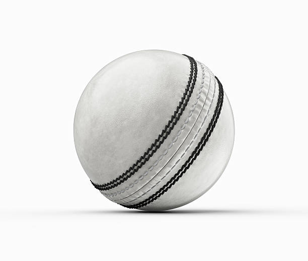 istock 3D White Leather Stitched ODI One Day International Cricket Ball On White Background 3D Illustration 2225005267