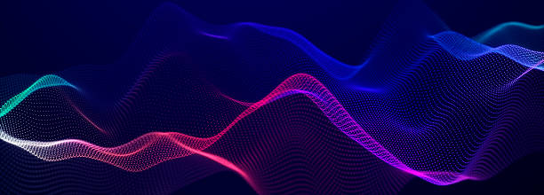 istock Abstract wave background with many glowing particles. Musical wave. Digital network background. 3D 2225009506
