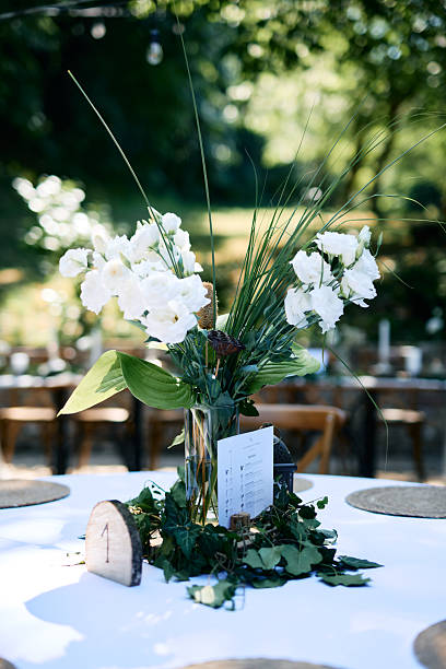 istock Elegant white flowers centerpiece decorating wedding table setting number one 2225009914