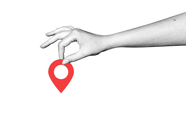 istock Collage hand holding location tag. GPS navigation. Position on map. Location. Route. Path. Delivery route. Taxi route. Logistics. Landmark. Geolocation. Destination. 2225011727
