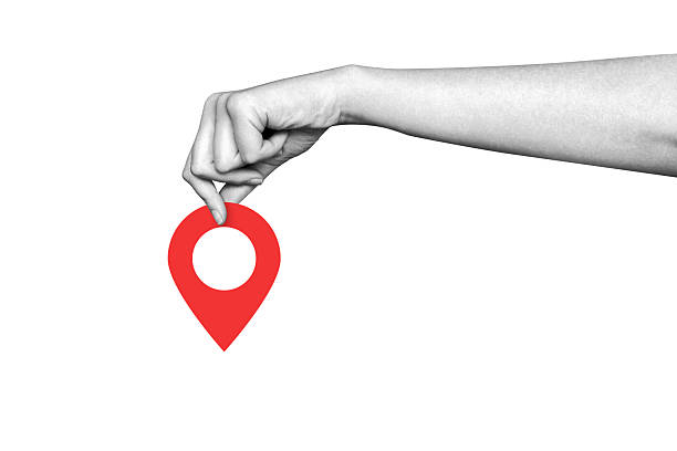 istock Collage hand holding location tag. GPS navigation. Position on map. Location. Route. Path. Delivery route. Taxi route. Logistics. Landmark. Geolocation. Destination. 2225011736