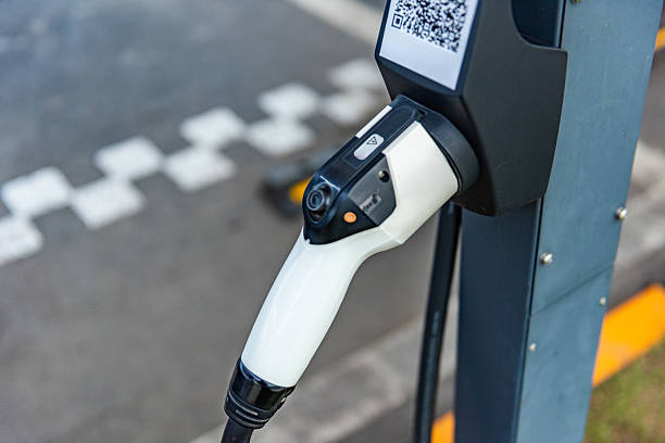 istock Parking lot new energy charging pile 2225012445