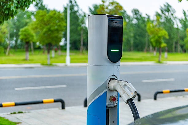 istock Parking lot new energy charging pile 2225012527