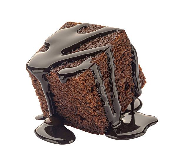 istock Brownie piece with melted chocolate cream isolated on white background 2225018477