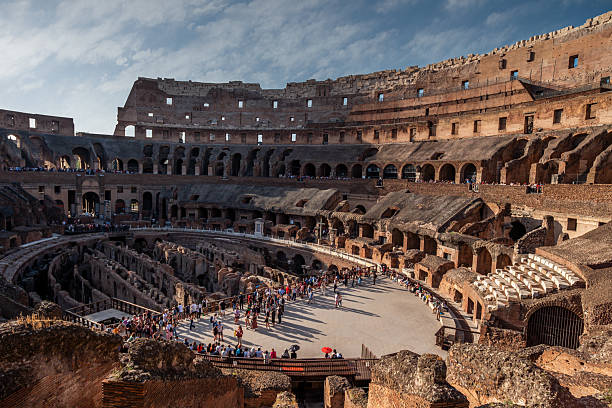 Tourists Crowd at the Colosseum in Rome