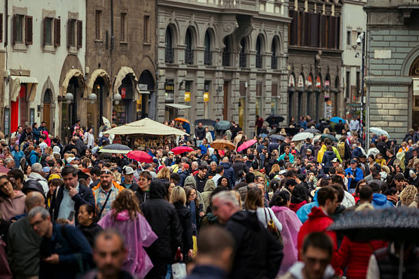 istock Rainy Day Crowd in Florence City Center 2225019451