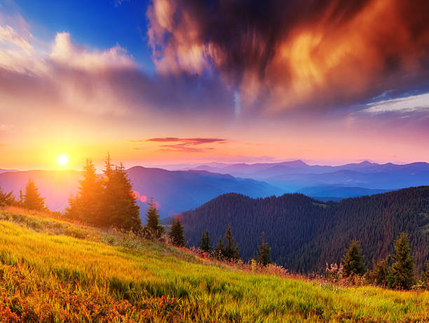 istock Incredible landscape in the mountains at sunset. 2225022876
