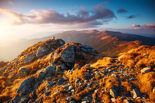 istock Spectacular mountain landscape in the evening light. 2225023353