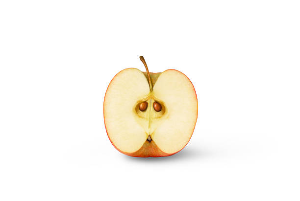 Slice with seeds of red apple isolated. High quality photo
