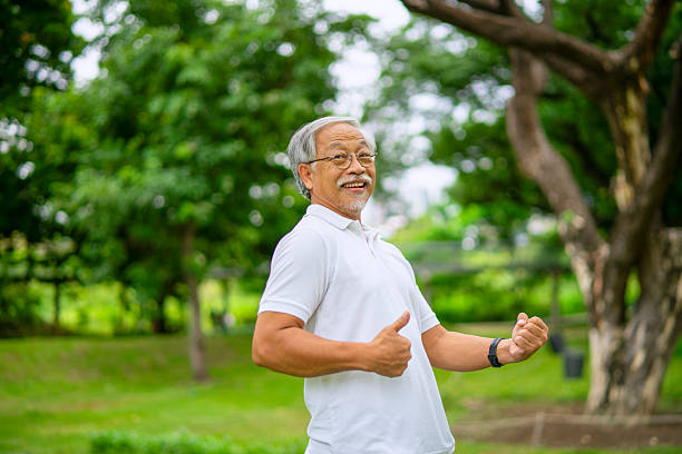 istock Seniors man is exercising in public park. 2225029897
