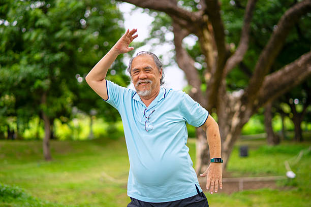 istock Seniors man is exercising in public park. 2225029900