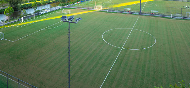 istock an empty football field, aerial view 2225030279