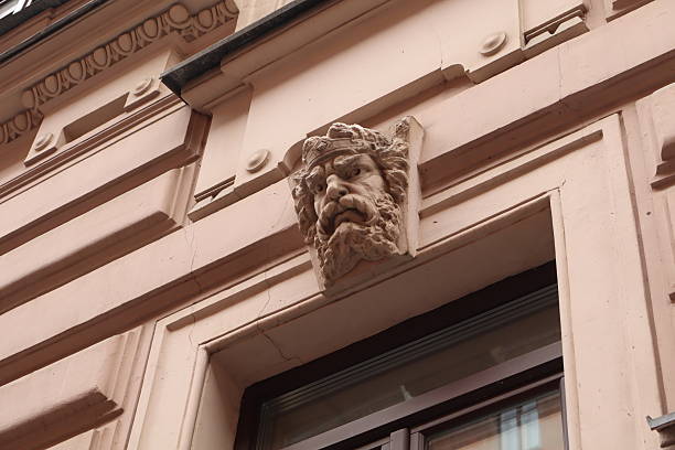 istock Statue of a man with a beard and a beard is on the wall 2225035945