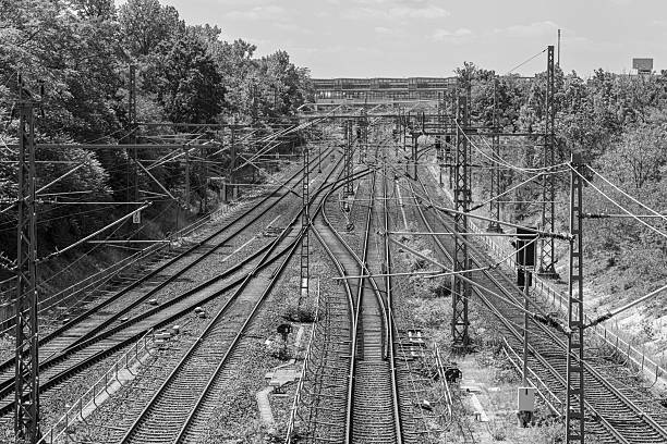 Germany, Berlin, Kreuzberg, Station Suedkreuz, June 28, 2025 - Many railway tracks towards Suedkreuz station
