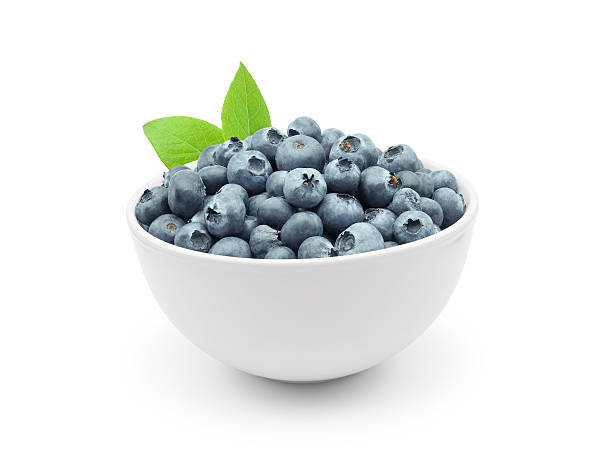 istock Great blueberry in bowl isolated on white 2225050674