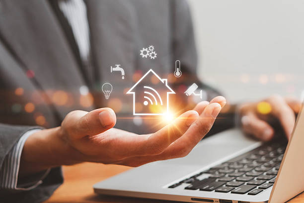 istock Control your entire smart home from anywhere with mobile app. Manage lights, temperature, appliances and even monitor security cameras from your phone. Automation simplifies for ultimate convenience. 2225053434