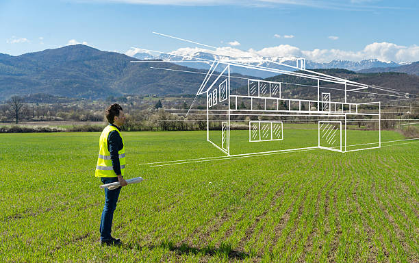 istock Concept illustration of a mansion in a field 2225060587